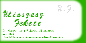ulisszesz fekete business card
